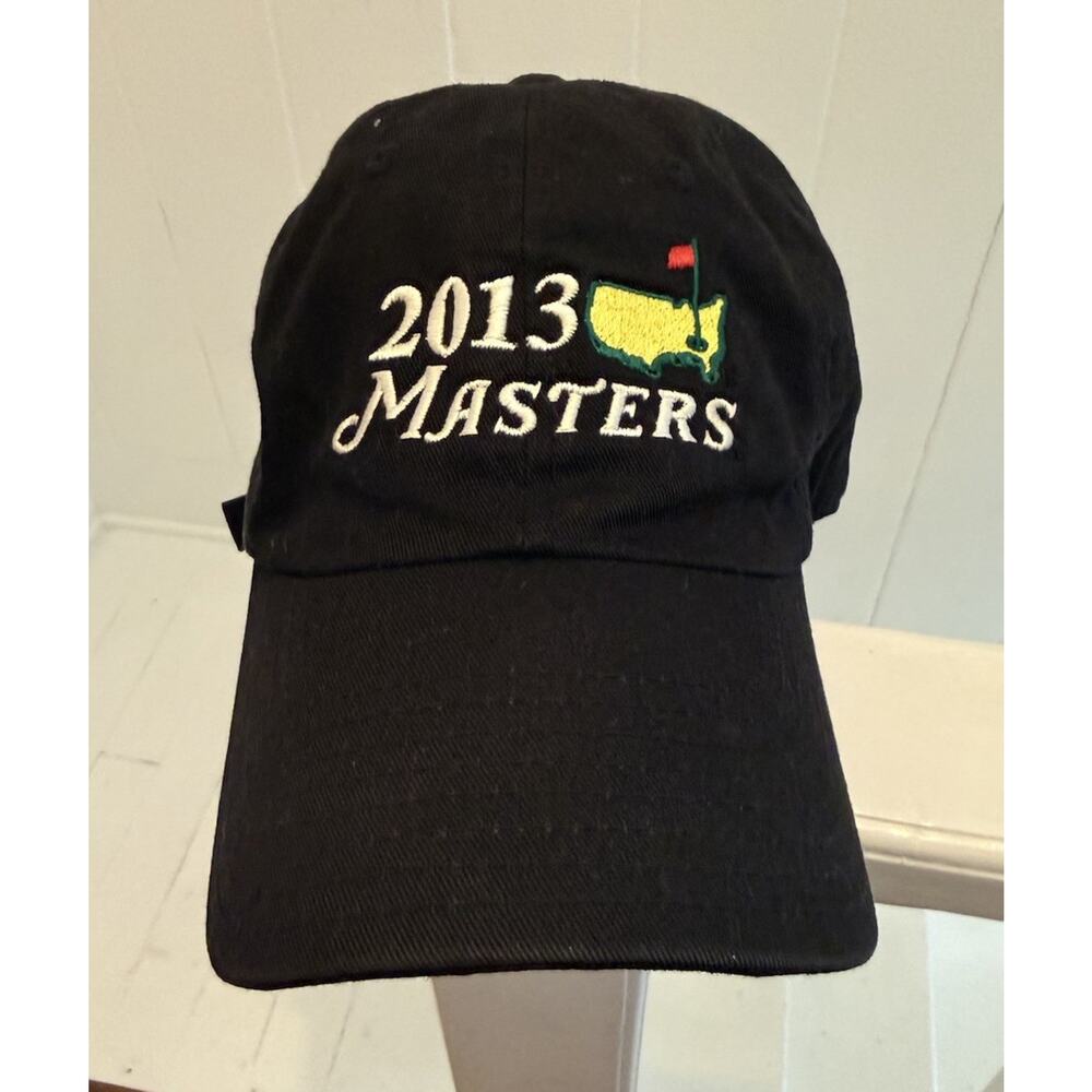 2013 Masters Golf Tournament Augusta National Black Embroidered Logo Cap Hat
